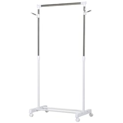 SONGMICS Portant à Vêtements Double Barre, Portemanteau, Penderie, Organisateur Tringle, en SONGMICS Portant à Vêtements Double Barre, Portemanteau, Penderie, Organisateur Tringle, en