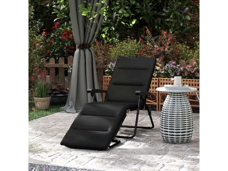 Bain De Soleil SONGMICS Grand - Chaise Longue Pliable 200x71cm Avec Pare-soleil Gris Foncé