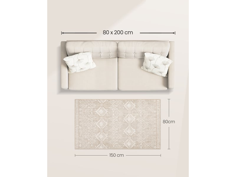 Tapis Moelleux Pour Chambre 80x150 Cm - Laine Synthétique Douce, Dossier Antidérapant, Lavable