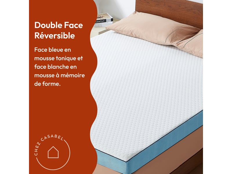 Surmatelas Mémoire Forme Pikolin 7cm - Confort Hôtel | 140x200cm Housse Lavable