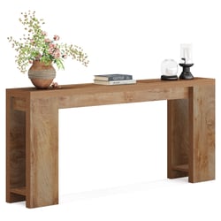 Console D'entrée En Bois Rustique 160 Cm - Table Couloir Salon Avec étagère
