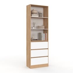 Bibliothèque Tournante 4 Niveaux HOMCOM - 16 Compartiments, Blanc, 39x39x128 Cm, Rangement Salon Bureau - 2