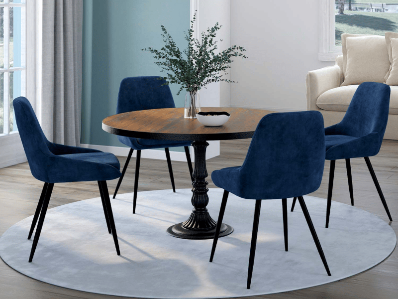 Lot De 2 Tabourets De Bar Mady En Velours Gris Foncé - Design Moderne, Assise Matelassée, Pieds Métal Noir