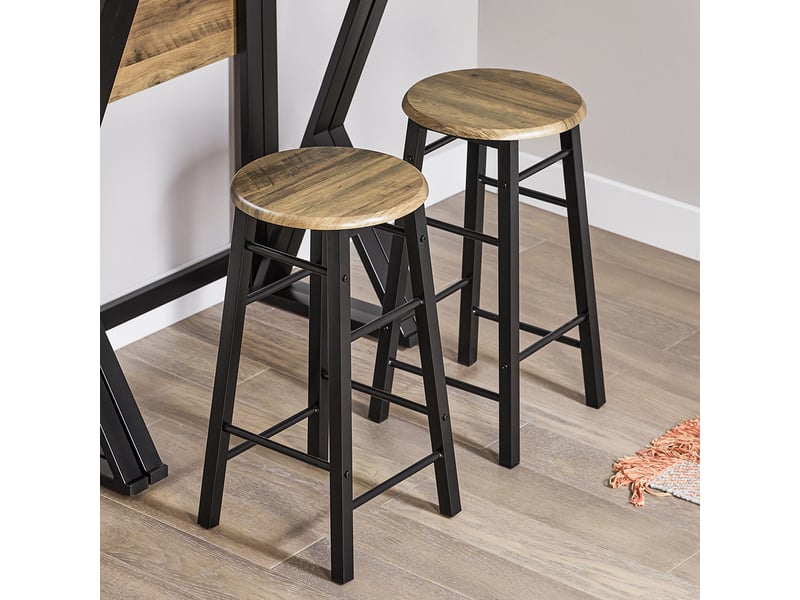 Set Table Bistrot SoBuy - 1 Table + 4 Tabourets - Hauteur 89 Cm - Pliable - Pour Balcon Ou Cuisine