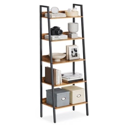 Bibliothèque Arbre VASAGLE 8 étages - Étagère D'angle Gain De Place - Marron Rustique - Pour Salon, Chambre, Bureau