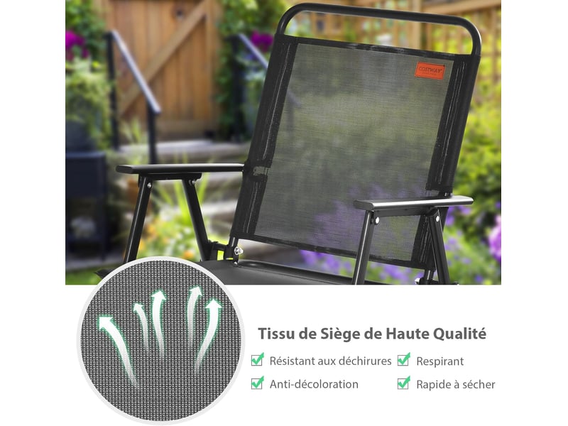 Lot De 4 Chaises Pliantes Rembourrées COSTWAY - Dossier Cuir PVC, Cadre Métal 150kg - Noir