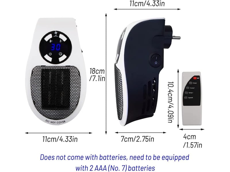 Mini Chauffe-air Électrique Socket, Mini Heater 500w, Mini Chauffage Soufflant 500w, Système