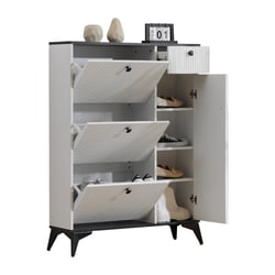 Meuble à Chaussures SoBuy 6 Compartiments - Portes Coulissantes Grange - 120x35x45cm - Banc Rangement Entrée