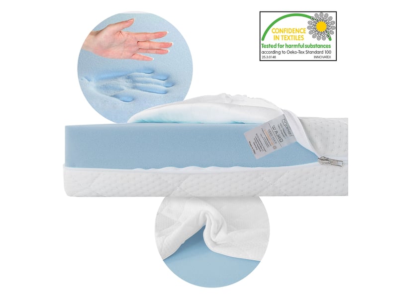 Matelas Lit Bébé 60 X 120 Matelas Enfant ML-Design 60x120 Cm, Orthopédique, 7 Zones, Mousse Froid Certifie Oeko Tex Housse Matelas Lit Bébé 60x120