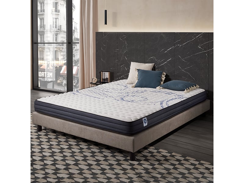 Matelas 90x200 Cm épais 25 Cm - Hybride Mémoire De Forme + Ressorts Ensachés, 8 Zones, Certifié Oeko-Tex - 7