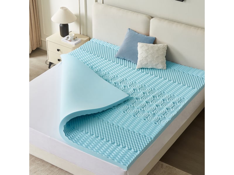 Surmatelas 180 x 200 cm king size Mousse à mémoire de forme épaisseur 5 cm LACETO de NATUREA