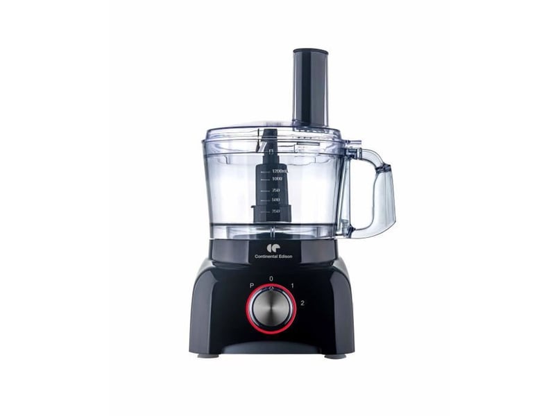 Robot Multifonction Continental Edison CERM1000B - 1000W, Couleur Noire, Pour Pétrir, Mixer, Hacher