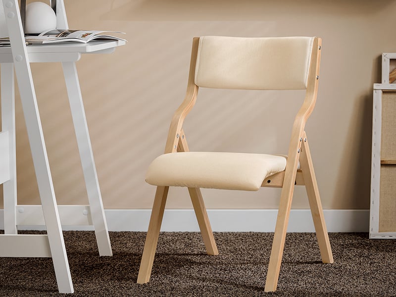 Lot De 4 Chaises Pliantes Rembourrées COSTWAY - Dossier Cuir PVC, Cadre Métal - Portent 150kg - Empilables - Pour Maison, événements