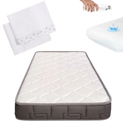 Matelas Bébé Bamboo 60x120 Cm - Housse En Viscose De Bambou, Mousse CertiPur 18kg/m3, 10 Cm D'épaisseur, Fabriqué En France