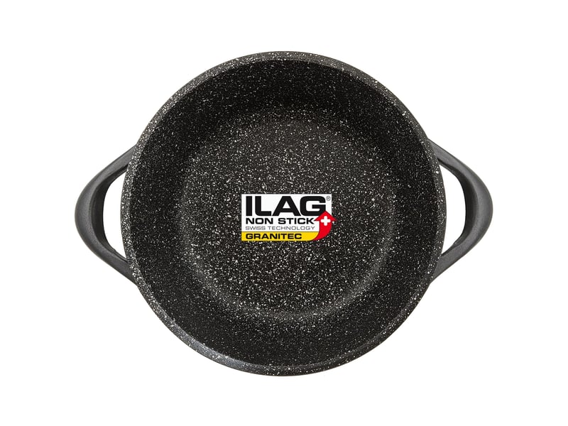 Briebe Batterie De Cuisine Induction 8 Pièces - Casseroles Fonte Aluminium Antiadhésive ILAG GRANITEC Sans PFOA Avec Couvercles Et Gants