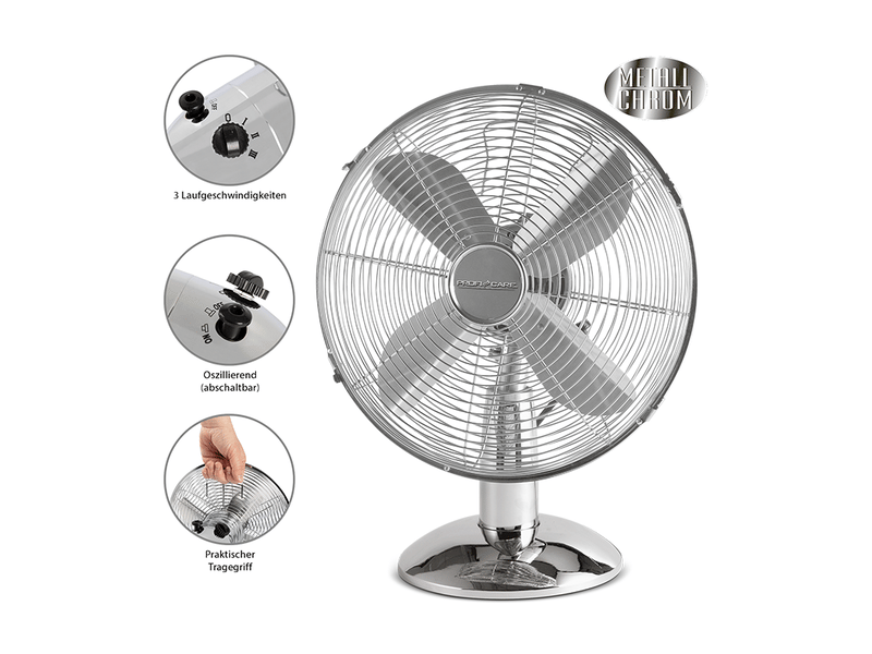 Ventilateur De Table Techwood TVE-0239 – 23 Cm, 25 W, 2 Vitesses, Oscillation 80°