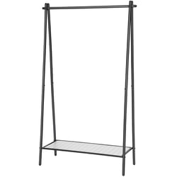 Portant à vêtements double barre en métal avec étagère de rangement à 2 Portant à vêtements double barre en métal avec étagère de rangement à 2