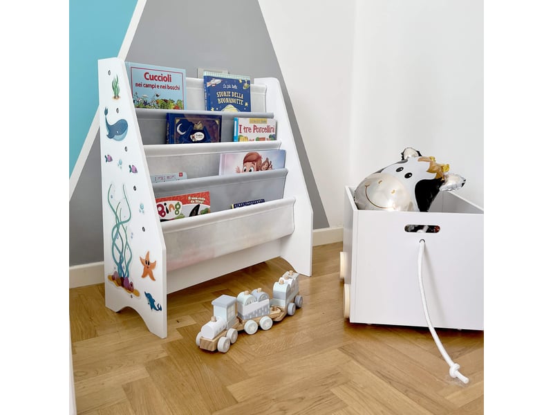 Atmosphera - Bibliothèque Enfant 4 Étagères - Blanc 118cm (MDF Et Pin)