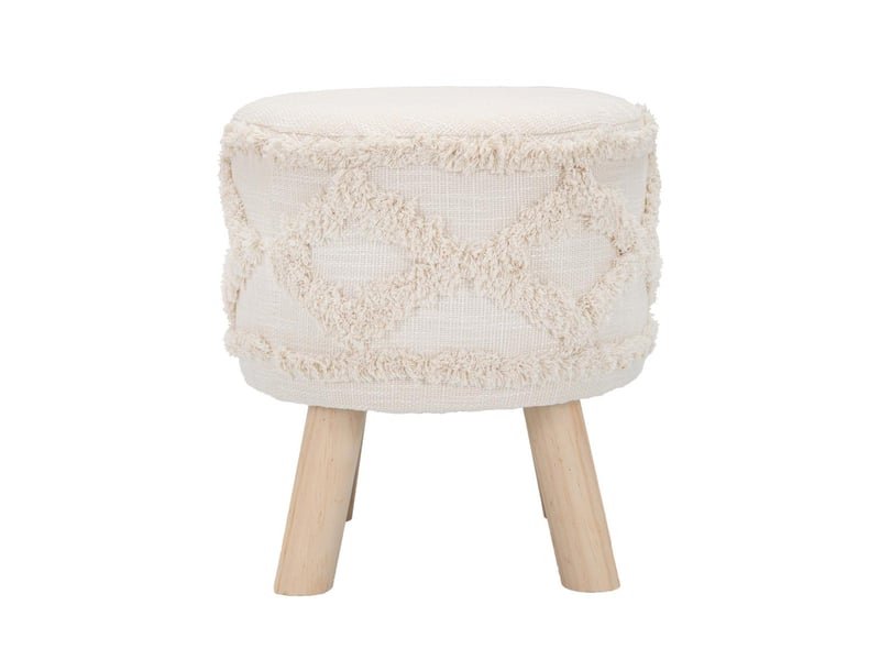 SVITA Tabouret Rangement Enfant Motif Caniche - Pieds Bois - 62x32x37 Cm