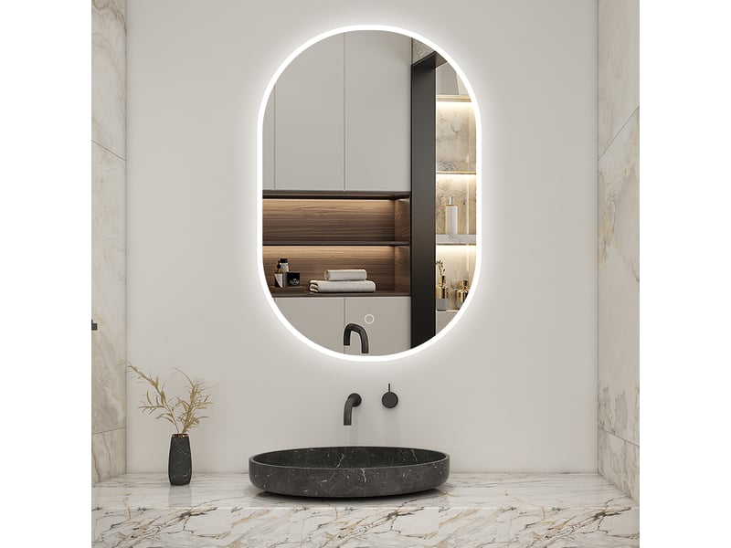 Ratsamee 50×70cm Miroir Salle de Bain avec Éclairage, Miroir Mural avec Éclairage Frontal, avec Ratsamee 50×70cm Miroir Salle de Bain avec Éclairage, Miroir Mural avec Éclairage Frontal, avec