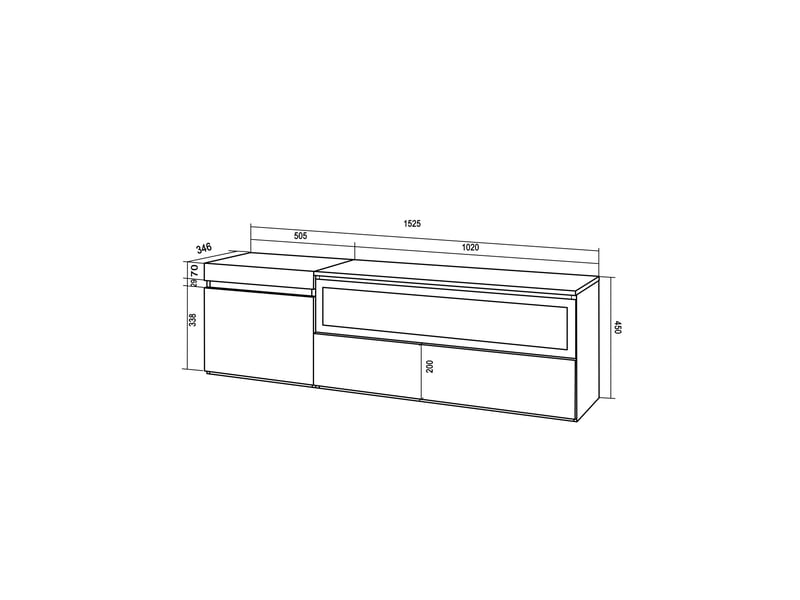 Meuble TV Avec Cheminée électrique Serkuzo EF 2D - 190 Cm, Flamme LED Réaliste, Chauffage Réglable, Design Noir Brillant - 13