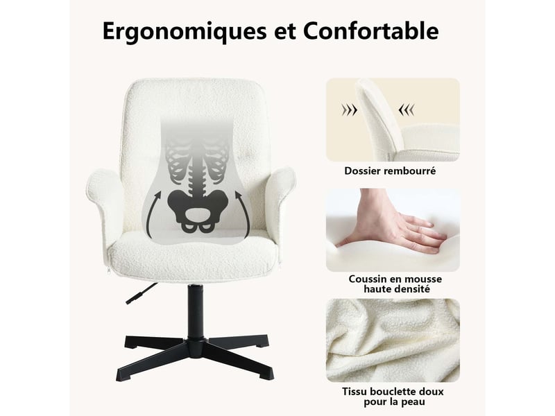 Chaise Pivotante Scandinave Jaune – Fauteuil Rembourré Accoudoirs, Pieds Bois Massif, 360° Pour Salle à Manger, Bureau, Coiffeuse