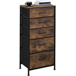 Commode 9 Tiroirs SONGMICS - Acier Et MDF - 30x98,8x95,2 Cm - Marron Rustique & Noir - Pour Chambre, Salon