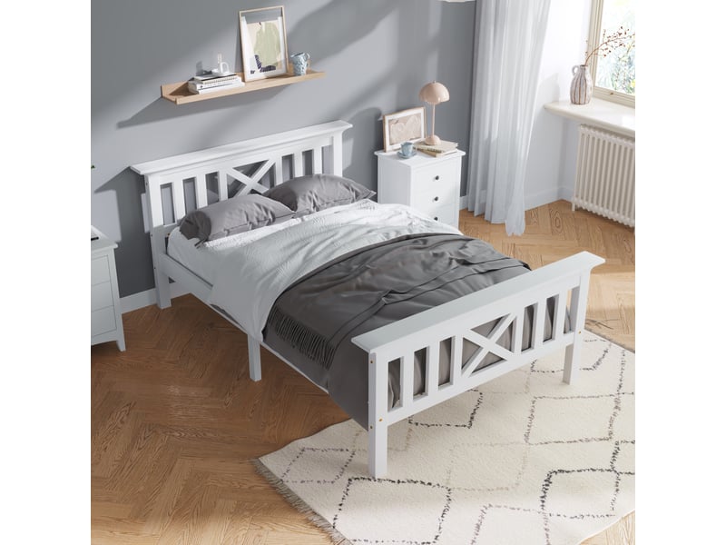 Sommier Lit Simple 80x190 Cm - 14 Lattes - Hauteur 35 Cm - Support Central Réglable