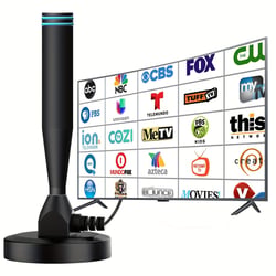 Antenne TV Extérieure Intérieure 39dBi 480km - TNT TNT2 Avec Câble 10m - Réception 4K 1080P