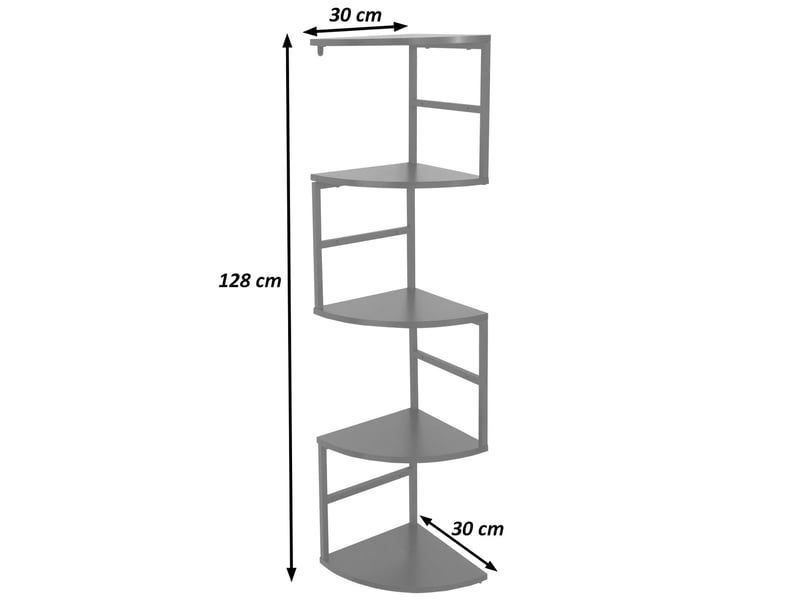 HUOLE Étagère D'Angle Murale 5 Niveaux - Colonne Verticale Contemporaine Pour Salon Chambre Cuisine (20x20x120cm - Rétro)