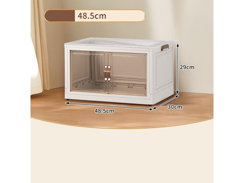 Corkovia Lot De 3 Boîtes De Rangement Transparentes 23L – Pliables, Empilables Avec Porte Magnétique