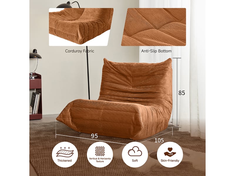 Chaise Près De La Cheminée - Canapé Sol Ergonomique, Rembourrage Haute Densité, Pour Salon, Chambre