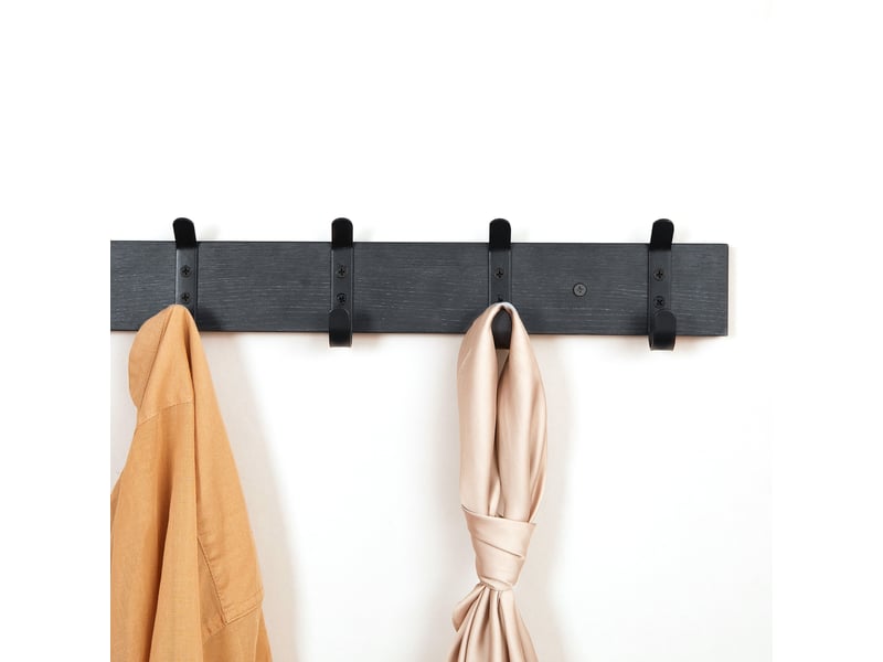 Porte-Manteau Suspendu ACAZA Avec Étagère Pour Plantes - 7 Crochets, Barre Cintres, Style Industriel Marron Noir