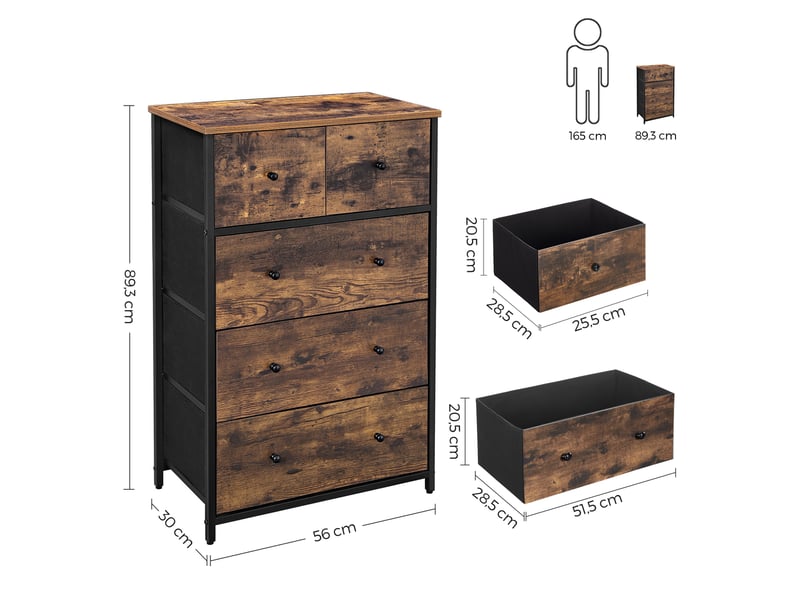 LIANTRAL Coode avec 4 tiroirs, tiroirs de rangeent en tissu, cadre