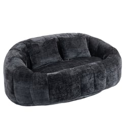 Canapé 3 Places Noir 180 Cm En Tissu - Canapé Moderne Confortable Pour Salon