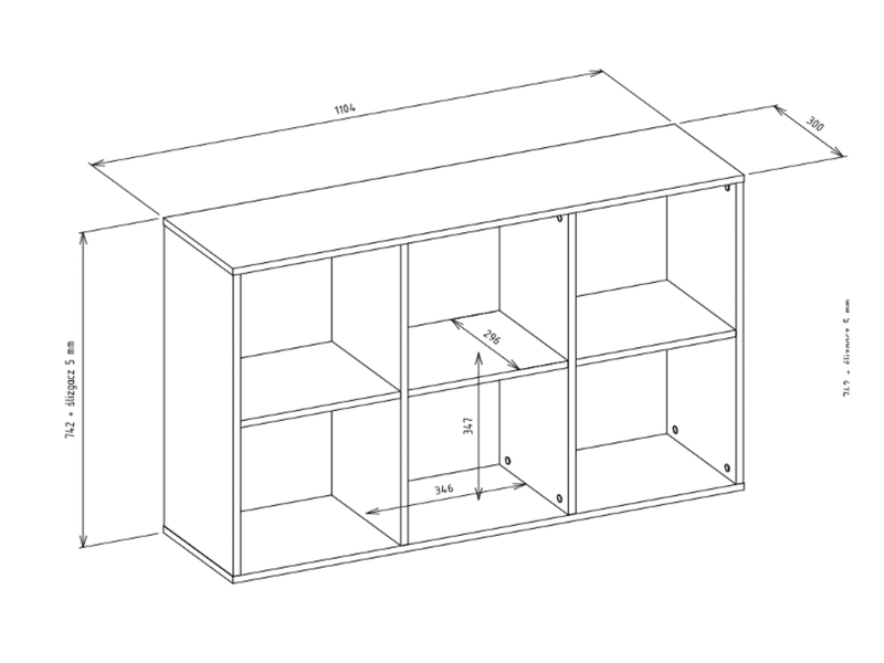 Bibliothèque VS Venta-Stock Étagère Bibliothèque Vigo 150x80cm , étagère pour bureau, couleur