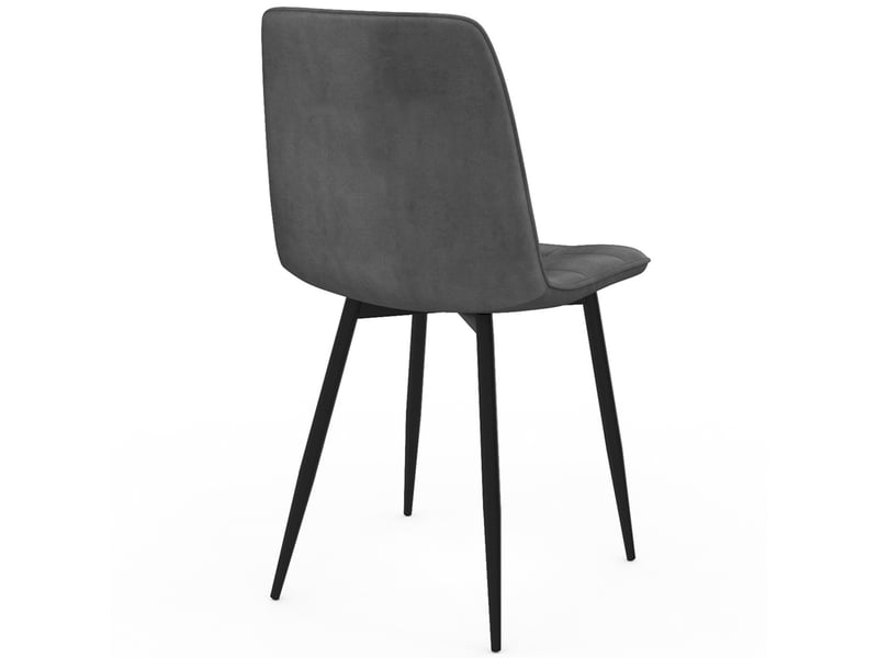 Lot De 6 Chaises Mila En Velours - Couleurs Mix Gris, Beige, Noir & Patchwork, Pieds Métal, Assise Matelassée