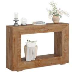 Console D'entrée Selsey Veldio 90x79cm - Tiroir à Lamelles, Pieds Dorés, Couleur Beige Gris - 10