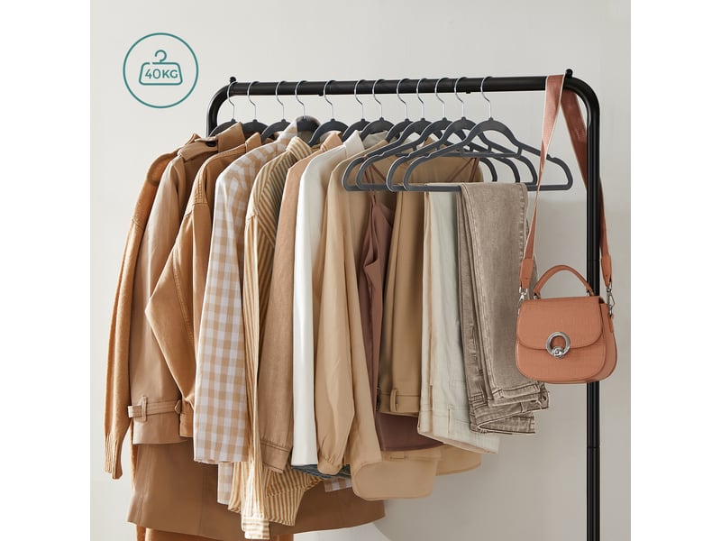 Vasagle portant à vêtements à 5 niveaux, portemanteau mobile, vestiaire sur roulettes, 103,5 x 40 x 174,5 cm, meuble d'entrée, marron rustique hsr66bx