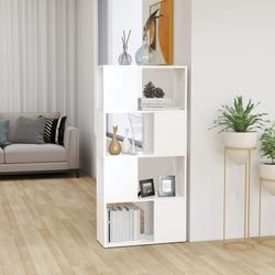 Bibliothèque VASAGLE 6 Niveaux Beige Chêne & Blanc – Étagère Porte Plastique PC Moderne