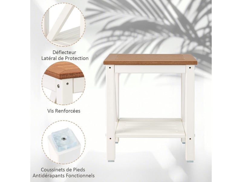 Tabouret de salle de bain, siège de bain, embouts antidérapants