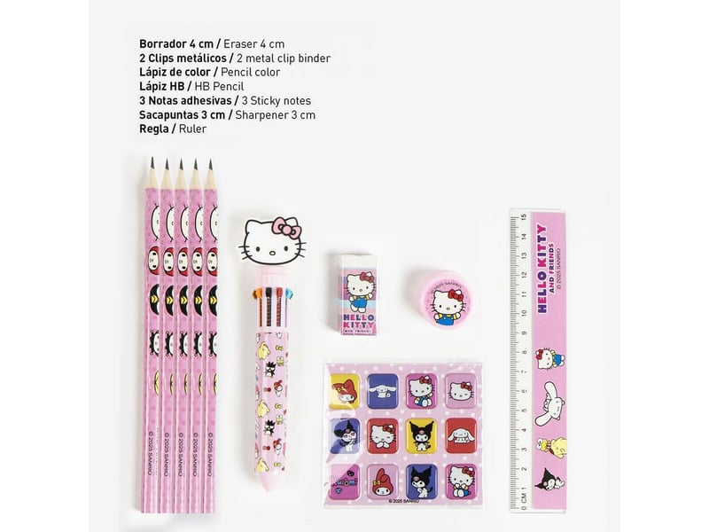 Mallette 3D Papeterie Hello Kitty & Friends - Coffret Scolaire Mignon Avec Accessoires