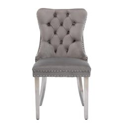 Lot de 2 chaises pliantes, hêtre massif, Yann - Gris - taille unique