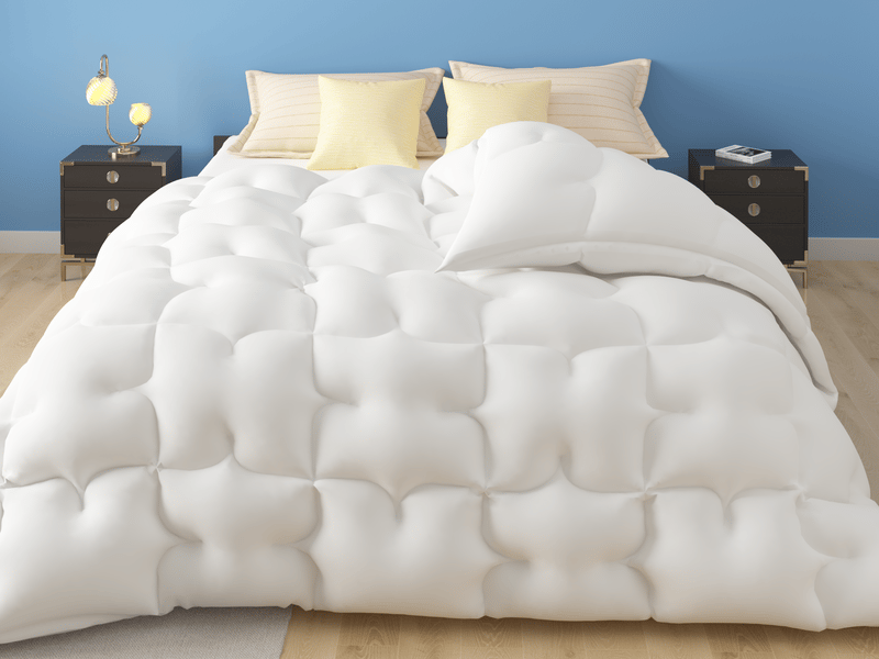 CASABEL Couette 240x260cm Grand Froid Nuage Blanc 700GSM - Fibre Creuse Anti-acariens Chaude