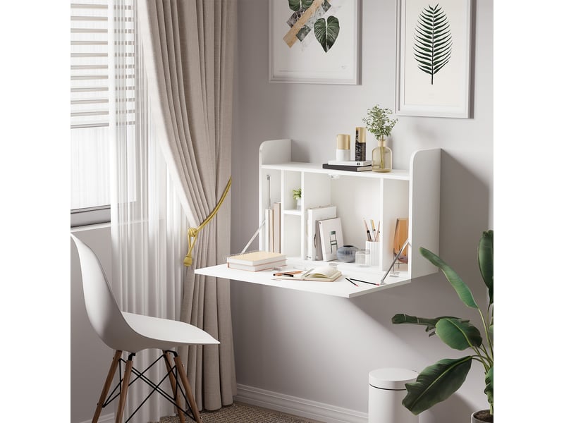 Table Murale Rabattable Bureau Pliable Cuisine, Pliante Poste Mural Travail A Rabat Repas Peu Encombrant Informatique Multifonctionnelle Pour Salle Manger Salon Enfant Chambre Blanchisserie 80x50x30c 92432430