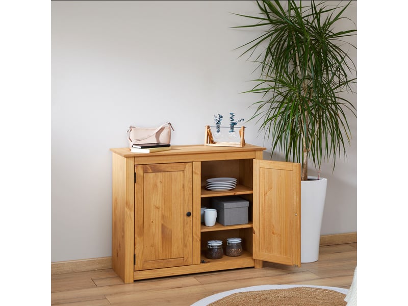 Armoire De Cuisine Avec LED 100x47x187 Cm - 4 Portes, MDF, Compartiment Vitré, Blanc/naturel - 14