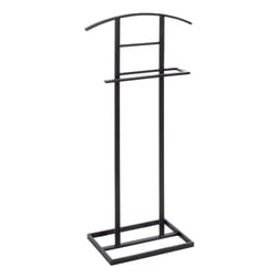 Valet De Nuit Bremermann - Porte-Vêtements Avec Plateau - Métal Chromé Blanc - 50x108cm - Stable
