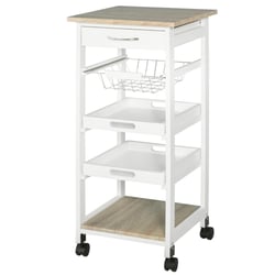 Desserte De Cuisine READY - Dimensions 60x43x118 Cm - 2 Portes, Pieds Réglables - Blanc Mat, Finition Gris Alu - Fabrication Française, Garantie 2 Ans
