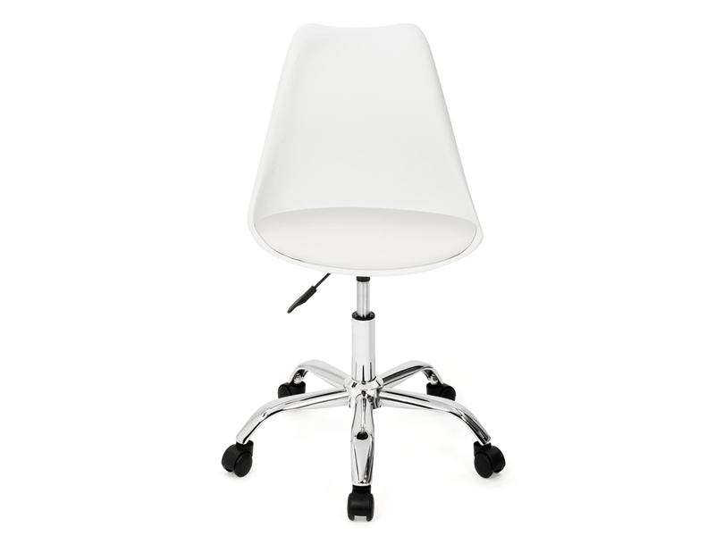 Chaise De Bureau Scandinave Waytex Blanche - Hauteur Réglable Avec Roulettes Et Pied Métal Chaise De Bureau Scandinave Waytex Blanche - Hauteur Réglable Avec Roulettes Et Pied Métal