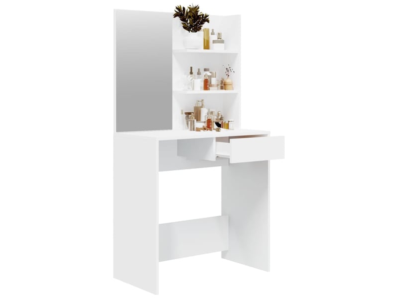 Console Murale Blanche Style Asiatique - Armoire à Bijoux/coiffeuse Avec 6 Tiroirs, à Assembler, Neuve